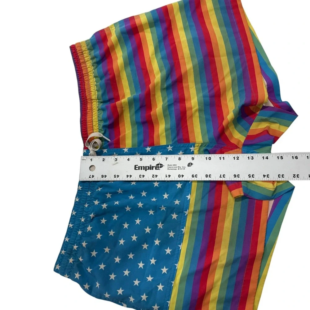 Chubbies Love Is Love Pride Flag Rainbow Mesh Lined Swim Trunks Mens 2XL Shorts